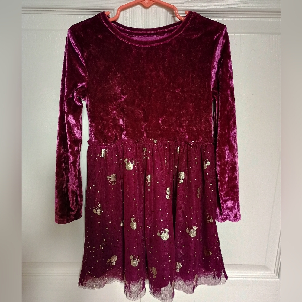 Disney Minnie Mouse Purple Velvet And Tulle Dress